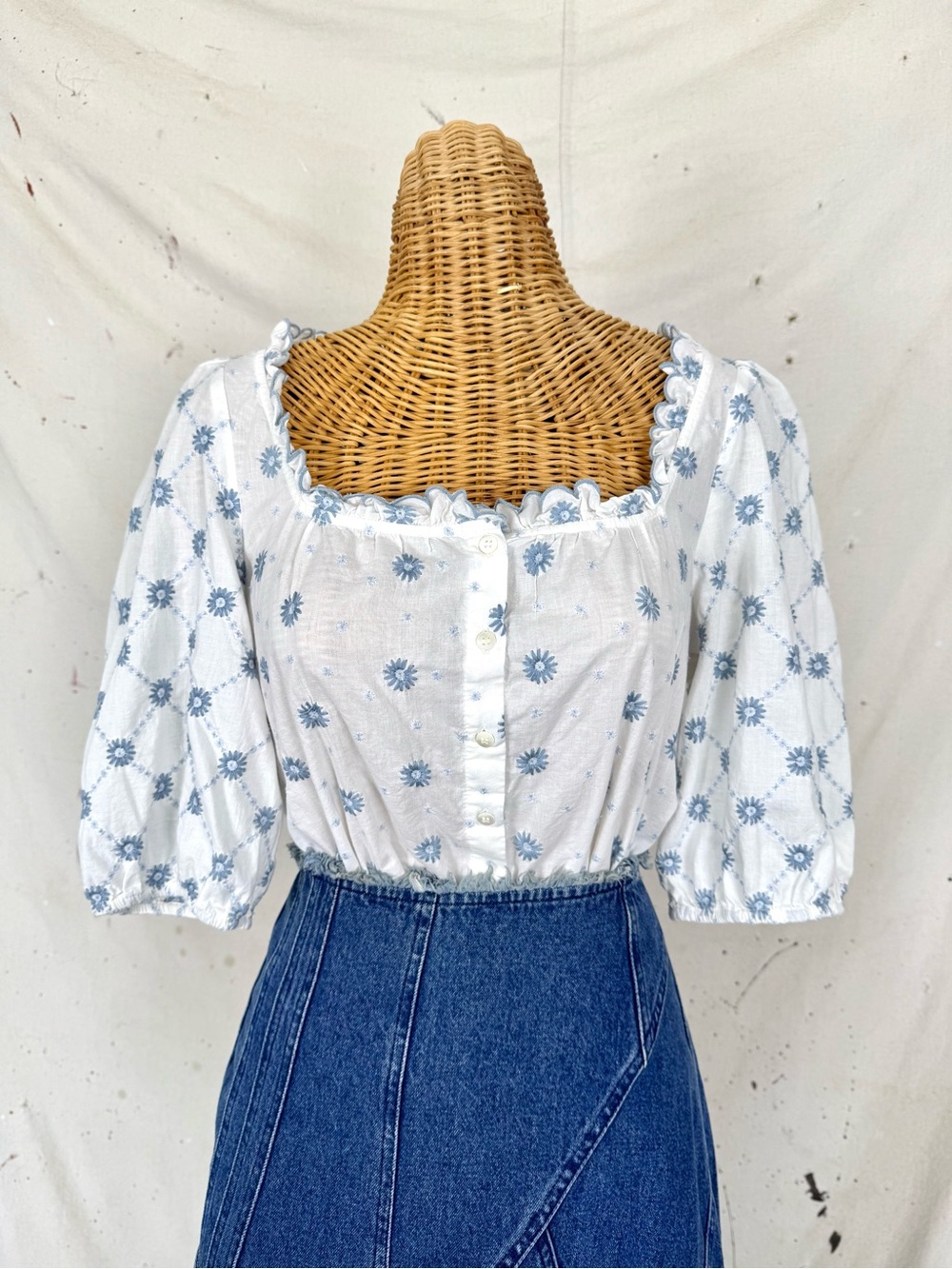 Sezane Embroidered Peasant Blouse - Picture 4 of 8